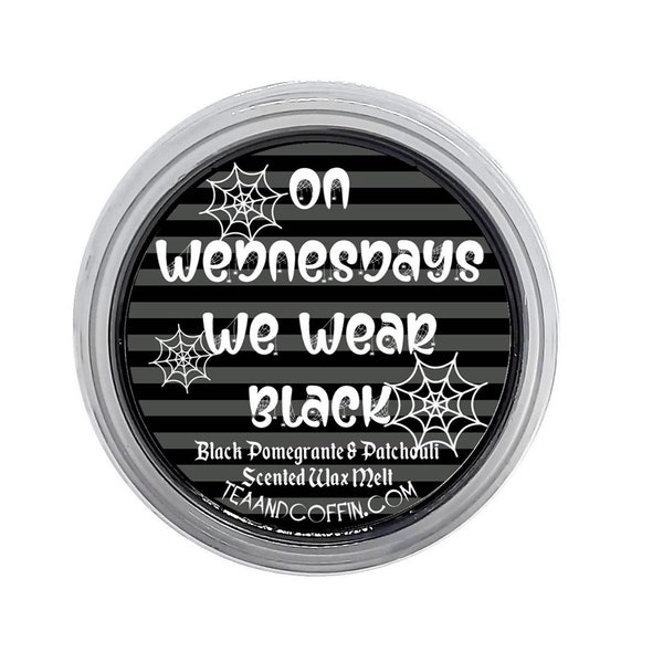 Scented Wax Melt, On Wednesdays we Wear Black, Luxury Halloween fragranced Gift for the home Wednesday TV Show inspired gothic home decor