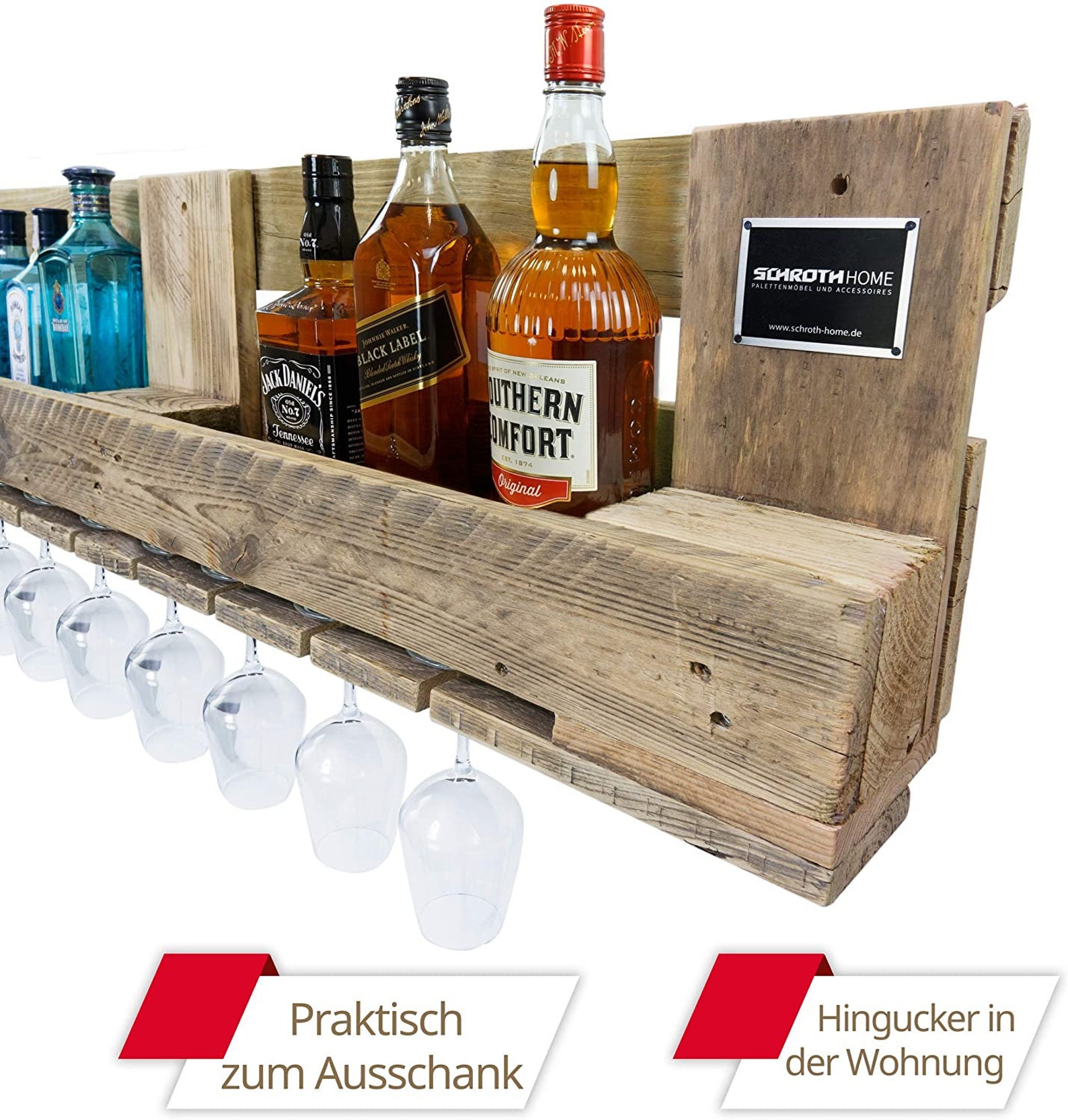 Gin shelf wooden pallet rack Schroth Home liquor shelf Etsy