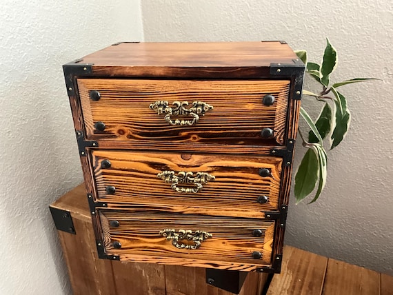 Vintage Japanese Wooden mini chest (Showa Era) 3 drawer