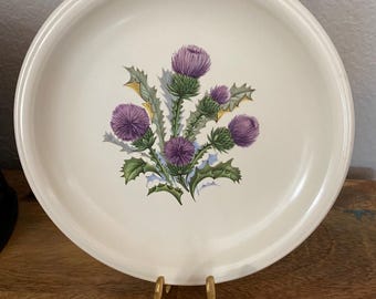 Vintage Royal Vale Porcelain collectors plate purple  thistle design