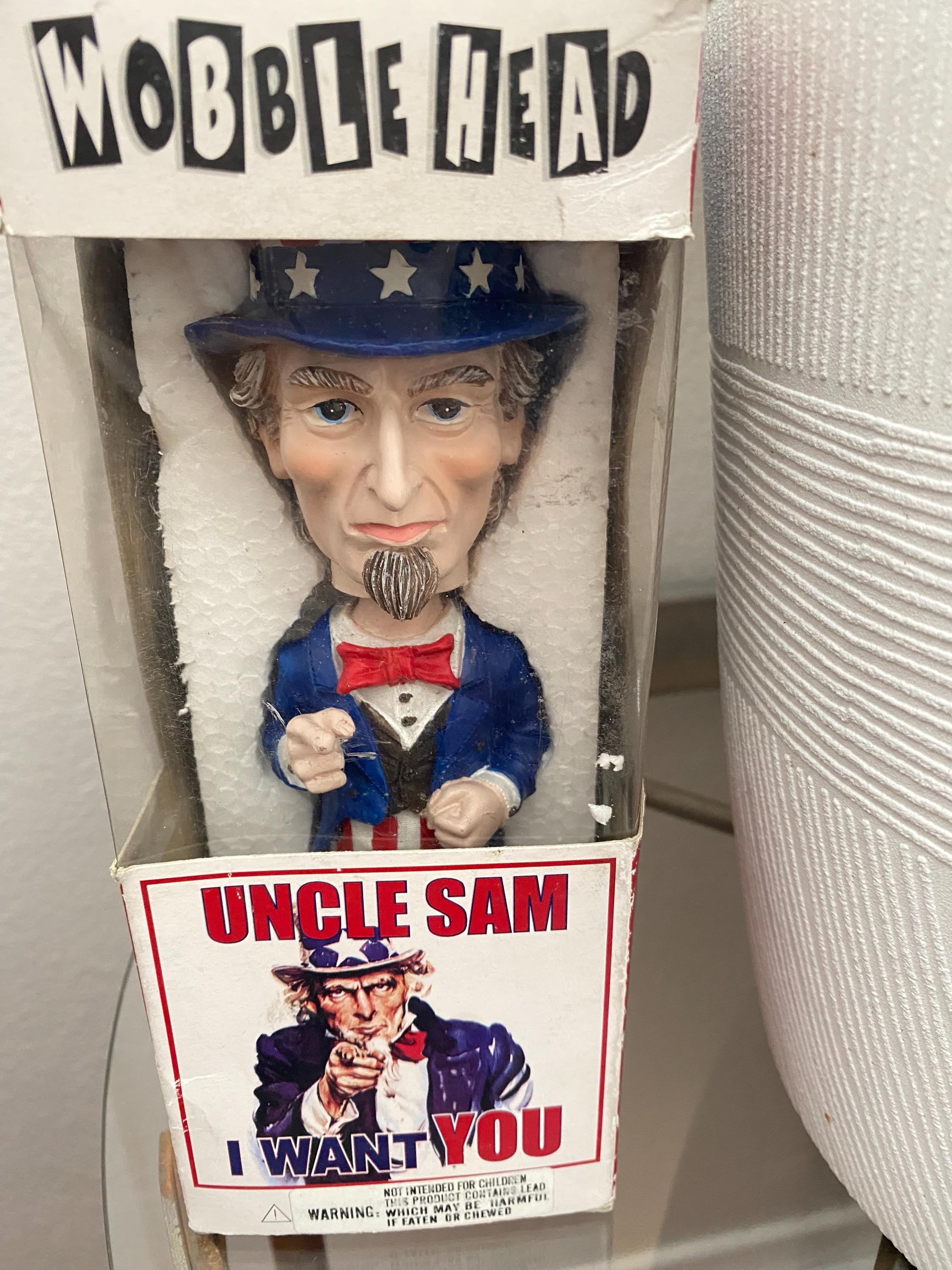 WOBBLE WORKS Uncle Sam 首振り人形 ボブルヘッド Vintage Uncle Sam Wobble Head Statue 2001 With Box - Etsy