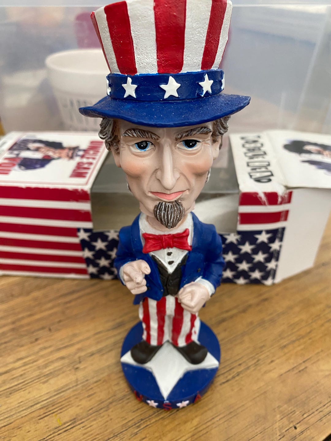 WOBBLE WORKS Uncle Sam 首振り人形 ボブルヘッド Vintage Uncle Sam Wobble Head Statue 2001 With Box - Etsy
