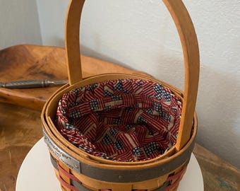 Vintage 1997 Longaberger Inaugural basket patriot Fabric