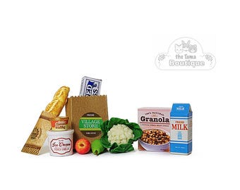 For Calico Critters Miniature Dollhouse Food Custom Made Grocery Bundle
