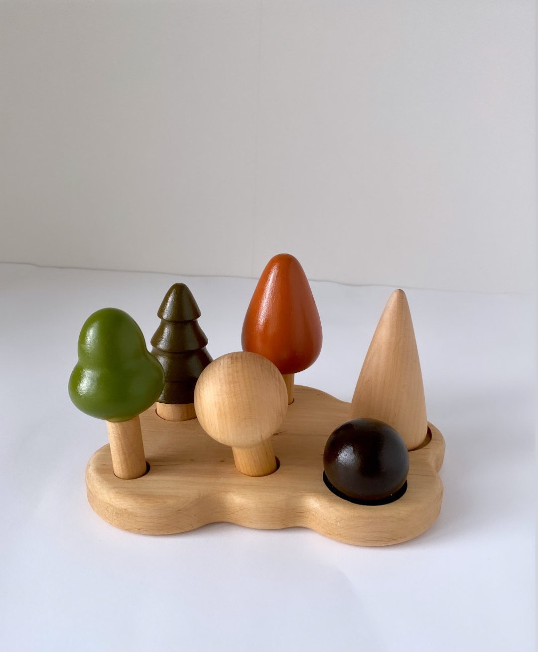 Wooden Toys Stacking Toy Woodland Tree Wooden Tree Figurines Learning ...