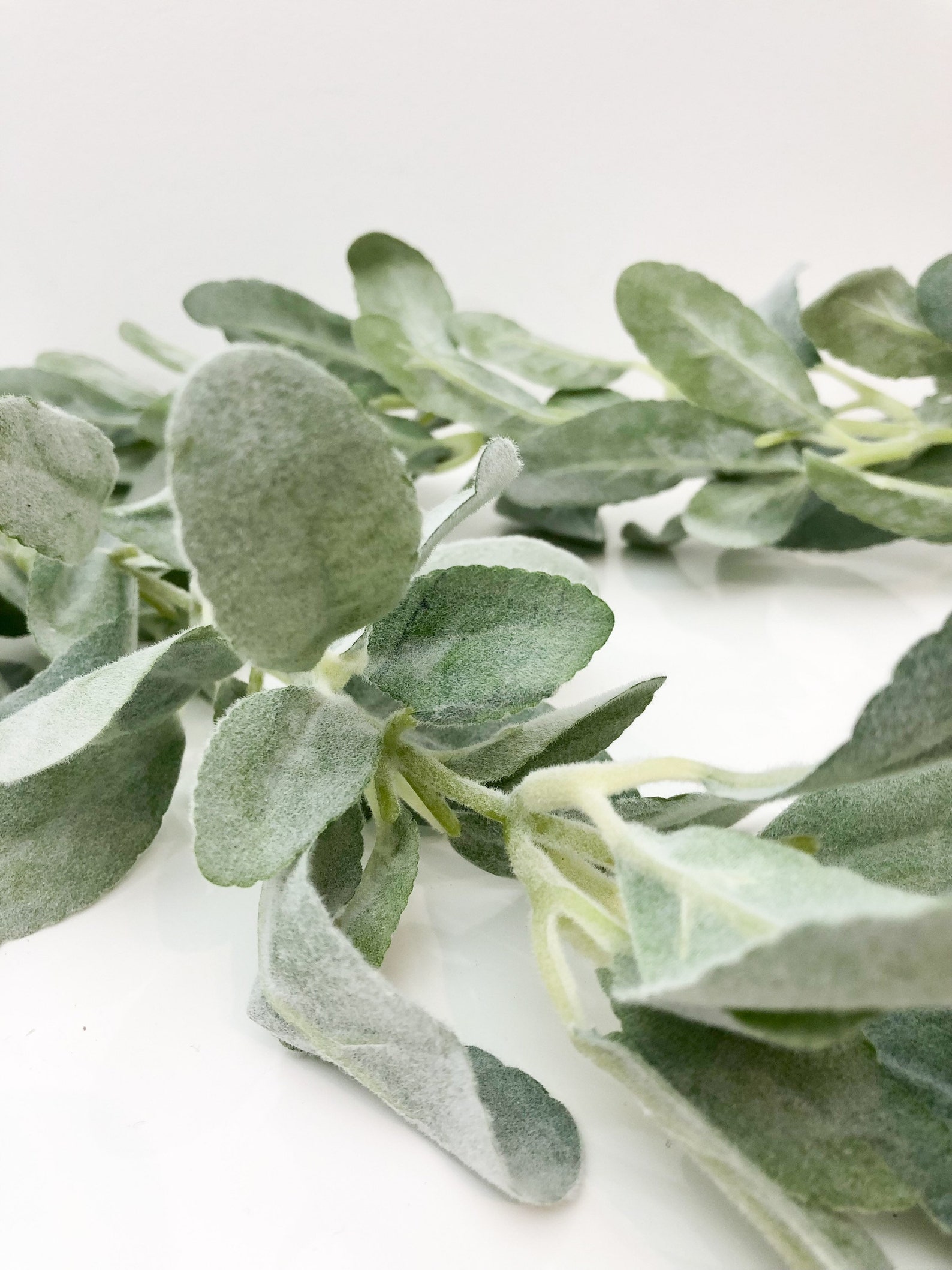 Faux Lambs Ear Garland 54 Green or Red DIY Lambs Ear Etsy