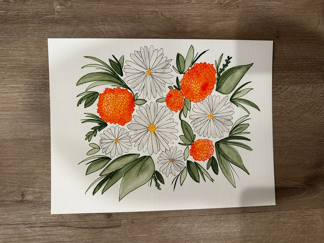 Birth Flower Painting - Etsy