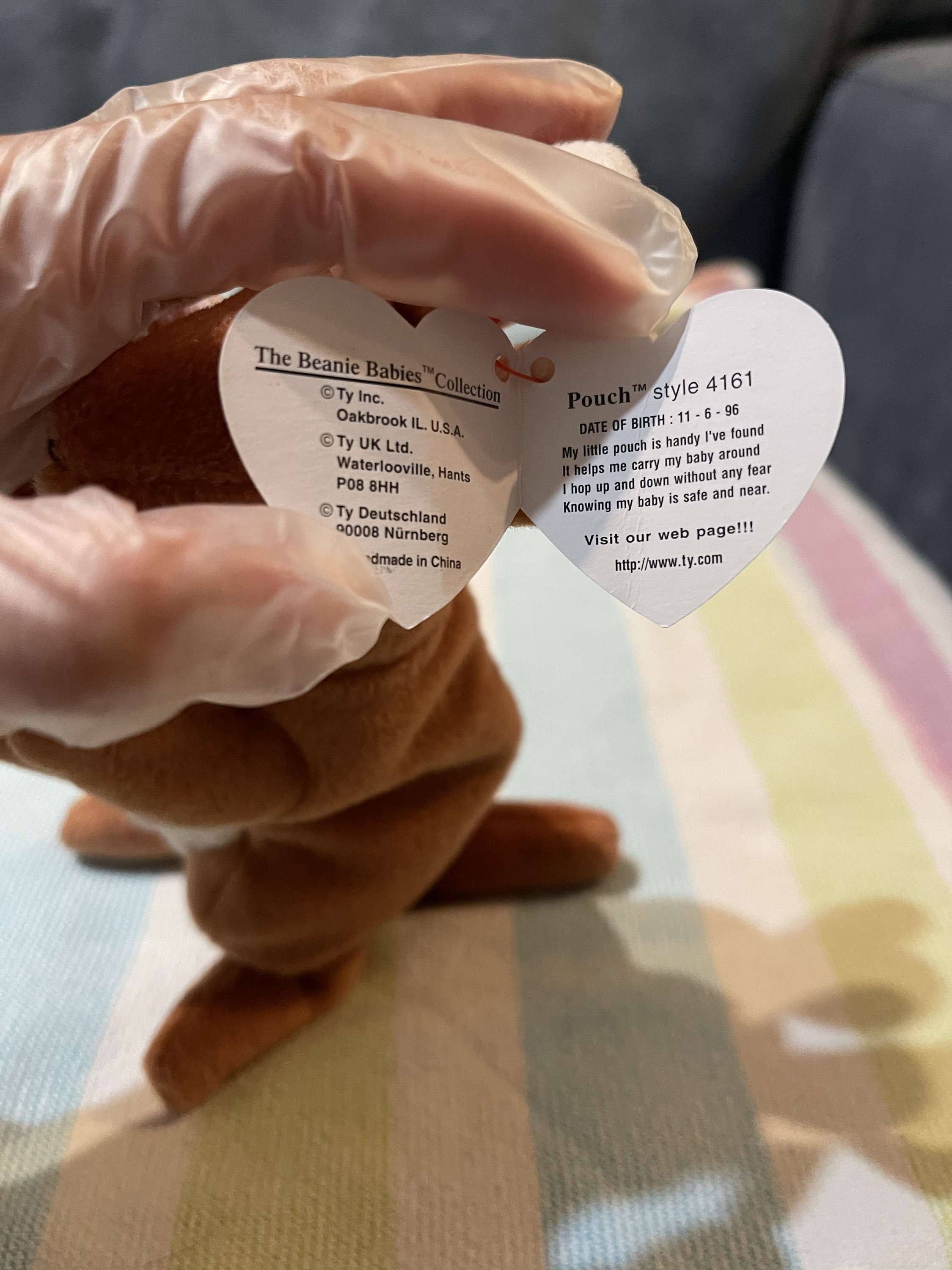 Pouch Beanie Baby Rare and Mint Condition With Tag Error Etsy UK