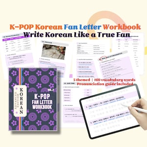 K POP Real Fan Letter Korean Workbook 5 sezioni tematiche Guida alla pronuncia inclusa PDF