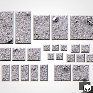 Schatbases 20x20mm, 25x25mm, 25x50mm, 40x40mm, 50x50mm, 75x50mm, 75x75mm, 100x50mm vierkant. Txarli-fabriek