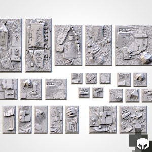 Egyptian bases 20x20mm, 25x25mm, 25x50mm, 40x40mm, 50x50mm, 75x50mm, 75x75mm, 100x50mm square. Txarli Factory