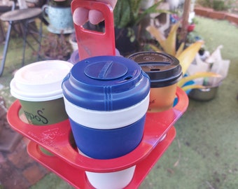 100% recycled reusable 4 cup takeaway coffee carrier
