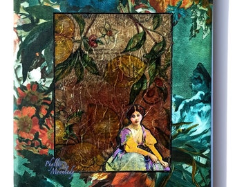 Beautiful Mixed Media on Canvas. Original Artwork Vintage Style Collage "Beloved Woman". Wall Art Decor. Wall Hanging by Phyllis Moonlady