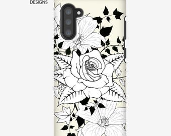 Funda resistente para Android Rose and Ivy · Samsung Galaxy · Google Pixel · Funda protectora de diseño duradera · Diseño botánico
