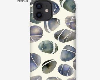 Funda resistente para iPhone Cornish Pebbles · Funda resistente para iPhone · Ilustración dibujada a mano, funda protectora de diseño duradera · Arte dibujado a mano