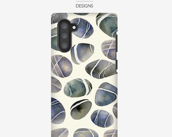 Funda resistente Cornish Pebbles para Android · Samsung Galaxy · Google Pixel · Ilustración dibujada a mano · Funda protectora de diseño resistente