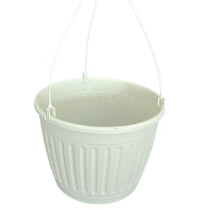 10" White Plastic Hanging Planter - Imperial Hanging Basket - Outdoor-  Choose Quantity