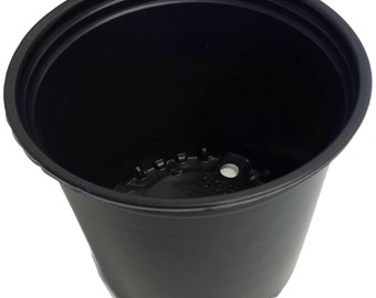 1 Gallon Round Black Plastic Nursery Pot