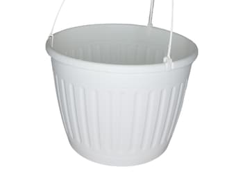 10" White Imperial Plastic Hanging Basket