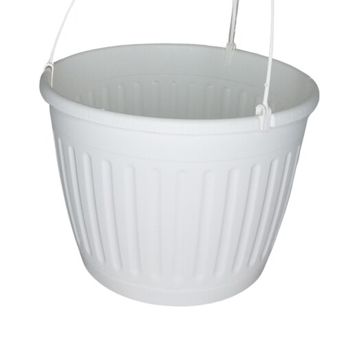 6 Miniature White Plastic Hanging Basket With Saucer Etsy
