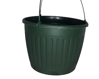 10" Green Plastic Hanging Planter - Imperial Hanging Basket - Outdoor-  Choose Quantity