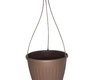 10" Brown Plastic Hanging Planter - Imperial Hanging Basket - Outdoor-  Choose Quantity