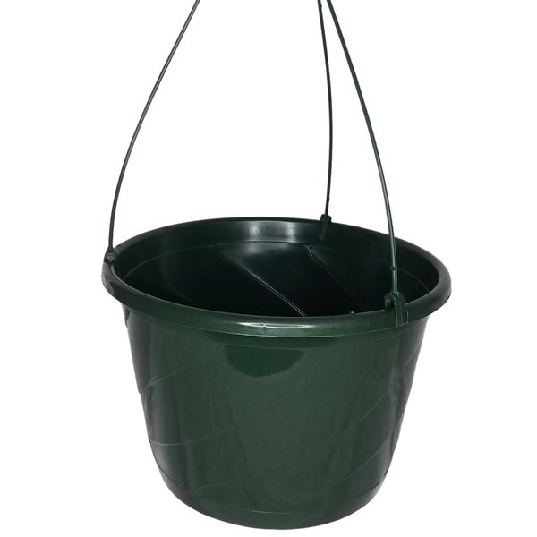 10" Green Swirl Plastic Hanging Basket