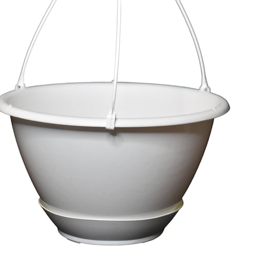 4.5 Miniature White Plastic Hanging Basket With Saucer Etsy