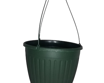 10 inch Diameter Dark Green Imperial Plastic Hanging Basket - Choose Quantity - Nursery Pot - Flower Pot - Annuals