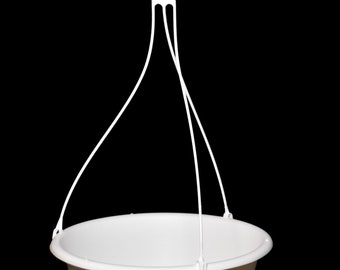 10 inch Diameter White Plastic Hanging Basket with Saucer - Choose Quantity - Indoor - Houseplant