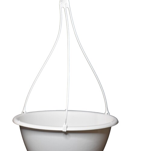 4.5 Miniature White Plastic Hanging Basket With Saucer Etsy