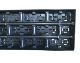Trays for 3.5" Small Pots - Holds 18 Pots per Tray - Greenhouse Tray with Holes