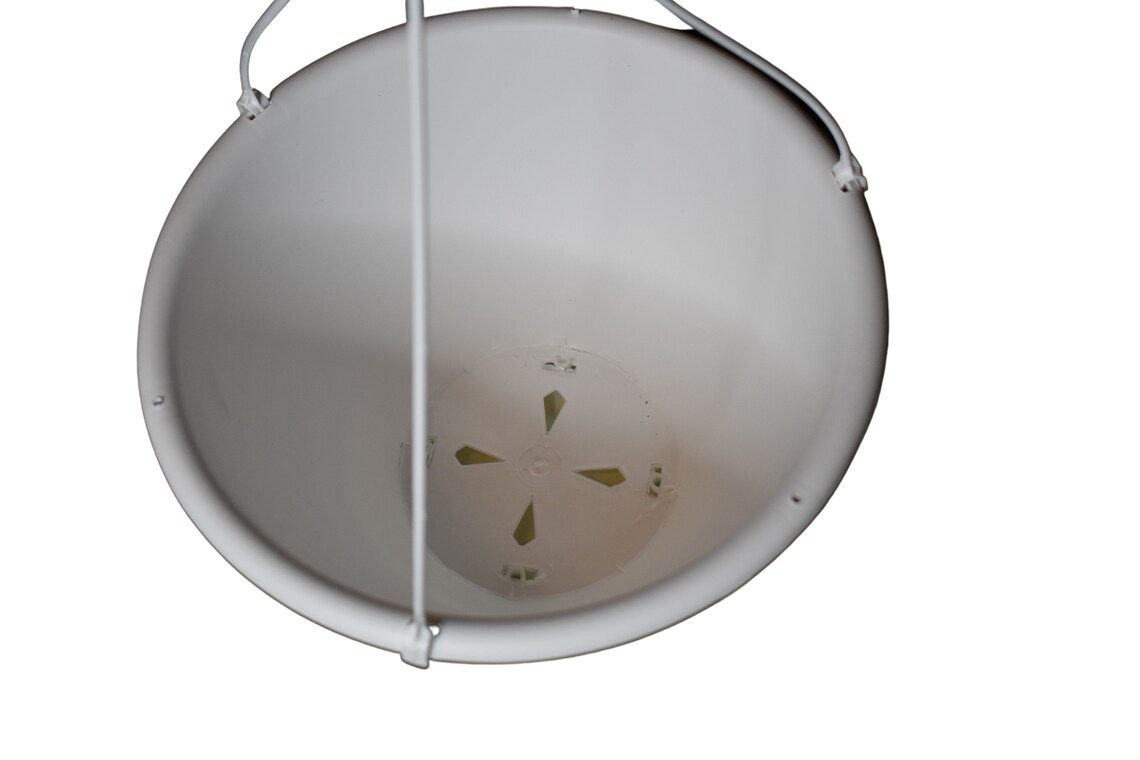 10 White Plastic Hanging Basket With Saucer Etsy