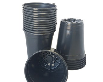 Quart Round Black Plastic Nursery Pots