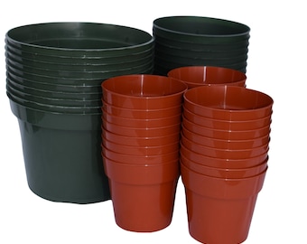 Set of 47 Greenhouse Pots for Small Houseplants - Includes 10 -6" Pots, 12 - 4.5" Pots, 25 - 3" Pots
