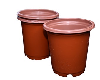 4" Round Flower Pots (1 pint) - Brown