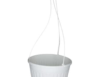 10" White Imperial Plastic Hanging Basket