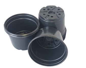 5" Round Black Plastic Nursery Pots