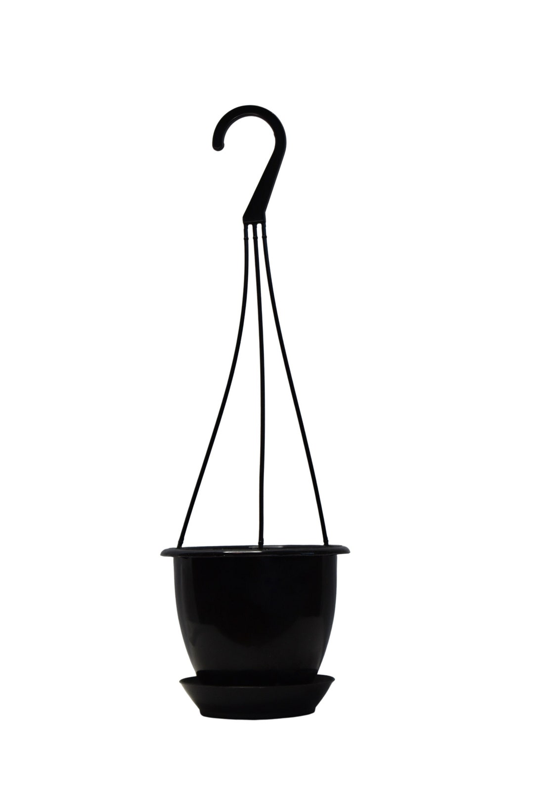 4.5 Miniature Black Plastic Hanging Basket With Saucer Etsy