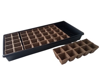 Seed Starting - Set of Plant Grow Trays and Jiffy Peat Inserts