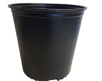 2  Gallon Round Black Plastic Nursery Pot - 9.75 inch Diameter x 9 inch Deep - Greenhouse Pot