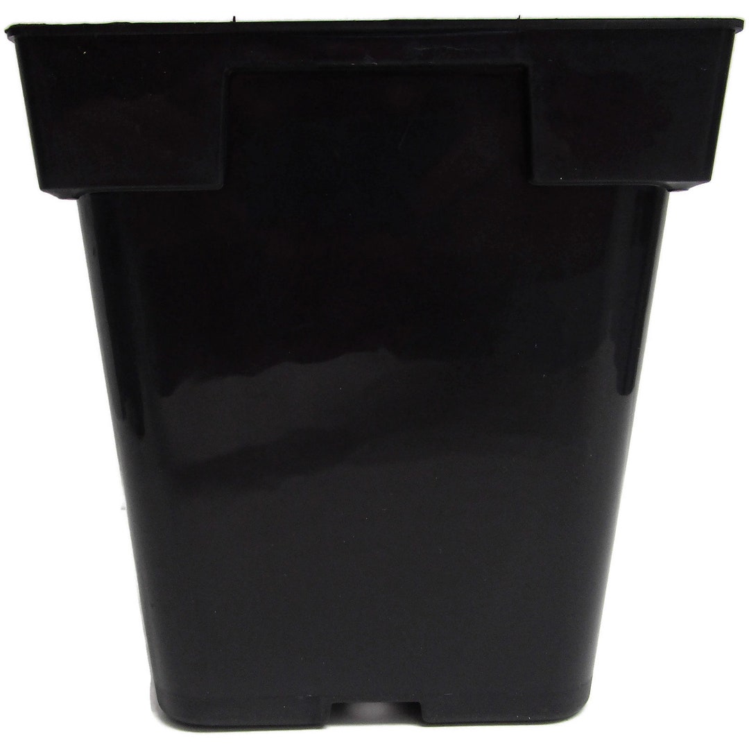 6.5 Square Plastic Flower Pots Black Etsy
