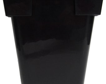 5.25" Square Plastic Flower Pots - Black