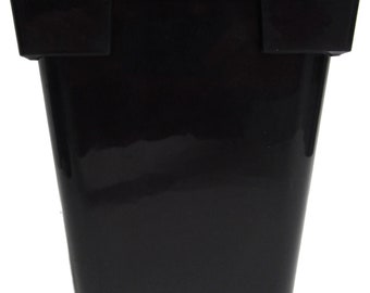 5.25 inch wide Square Plastic Flower Pots - Black - Heavy Duty - Greenhouse Pot - Nursery Pot