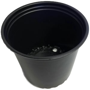 1 Gallon Round Black Plastic Nursery Pot - 7 inch diameter x 7 inch deep - Greenhouse Pot