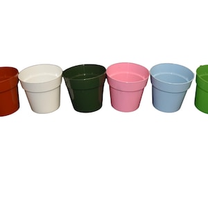 Small 3" Plastic Greenhouse Pots, Pink, Blue, Green, Lime, Brown, White