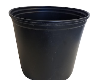 3 Gallon Round Black Plastic Nursery Pot - 11 inch Diameter x 9.25" Deep - Greenhouse Pot