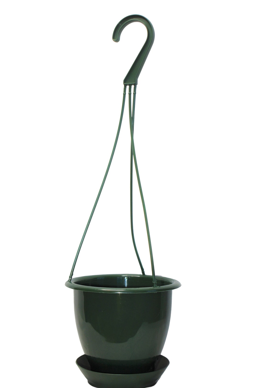 4.5 Miniature Dark Green Plastic Hanging Basket With Saucer Etsy