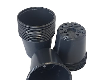 4" Round Black Plastic Nursery Pots (1 pint)