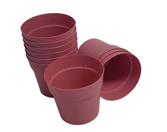 3" Small Round Hard Plastic Flower Pots - Light Pink